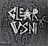 a black and white image of the word clear vsn