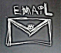 a drawing of an envelope with the word email written on it